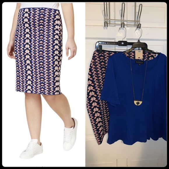 Rachel Roy Patterned Sweater Skirt Sz 3X - Picture 1 of 7